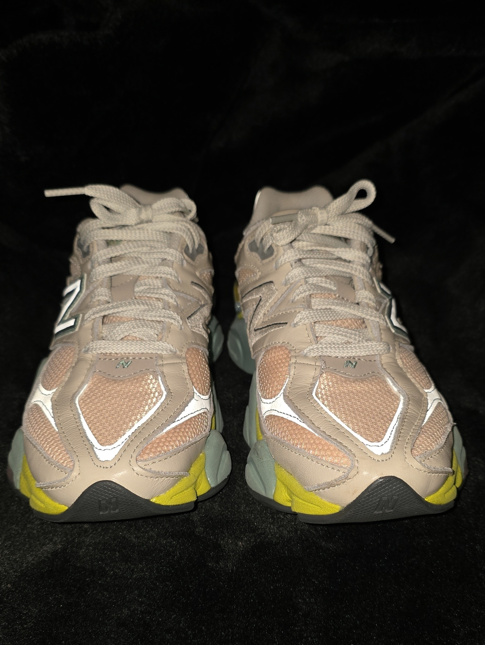 New Balance 9060 Women's Beige Mesh Athletic Sneakers